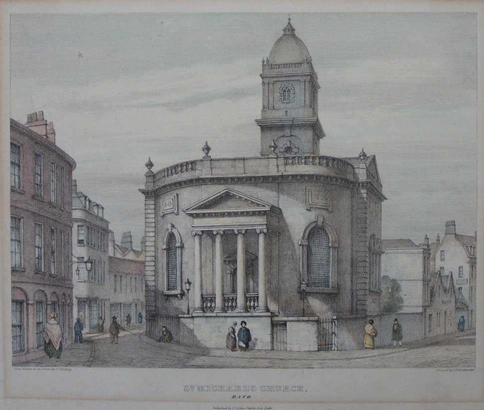 Lithograph - St.Michael's Church, Bath - Worsley